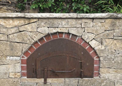 wood fire outdoor pizza