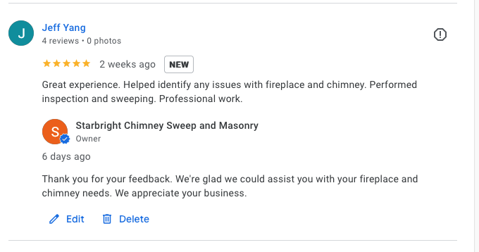 starbright chimney sweep reviews